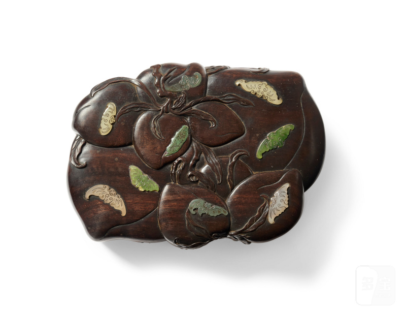 RARE BOÎTE COUVERTE EN ZITAN INCRUSTÉ DE JADE  CHINE, DYNASTIE QING, ÉPOQUE QIANLONG (1736-1795) - 图4